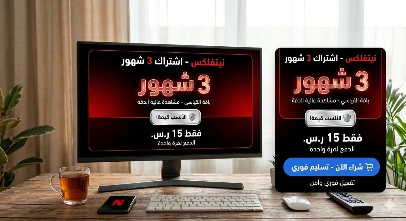 اشتراك نيتفلكس (3 شهور)